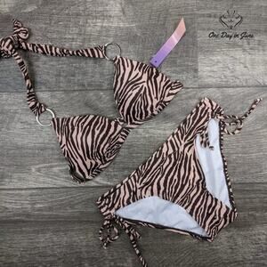 Mollybell Zebra Padded Ring Bikini Swimsuit Size S